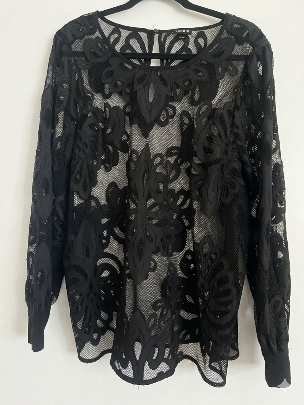 Torrid Nightfall Embroidered Mesh Top.